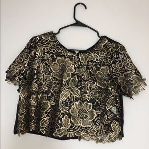 Gold and Black Sheer Top